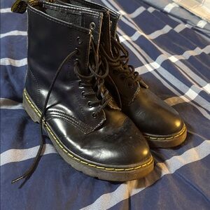Dr. Martens Black Leather Combat Boots